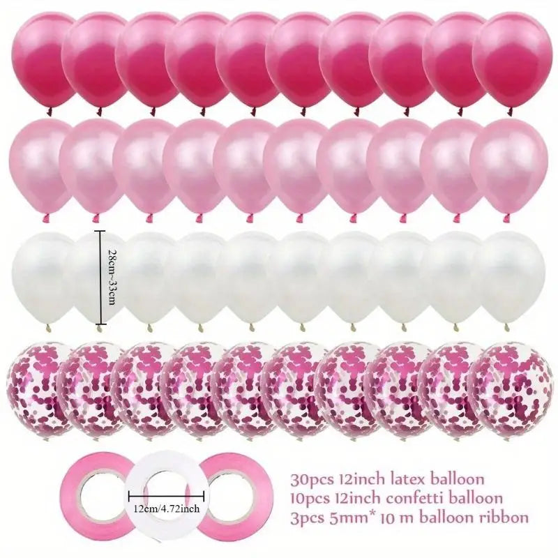 43-Piece 12" Multicolor Confetti Latex Balloons – Party Decor Party Balloons Set Babs