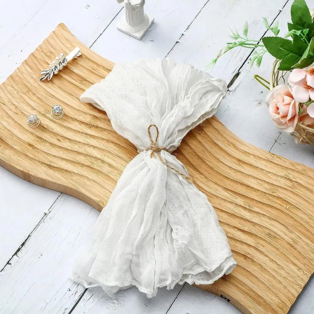 Reusable Gauze Napkins 50x50cm – Solid Color Polyester Table Linen Cloth Table Napkin Babs white