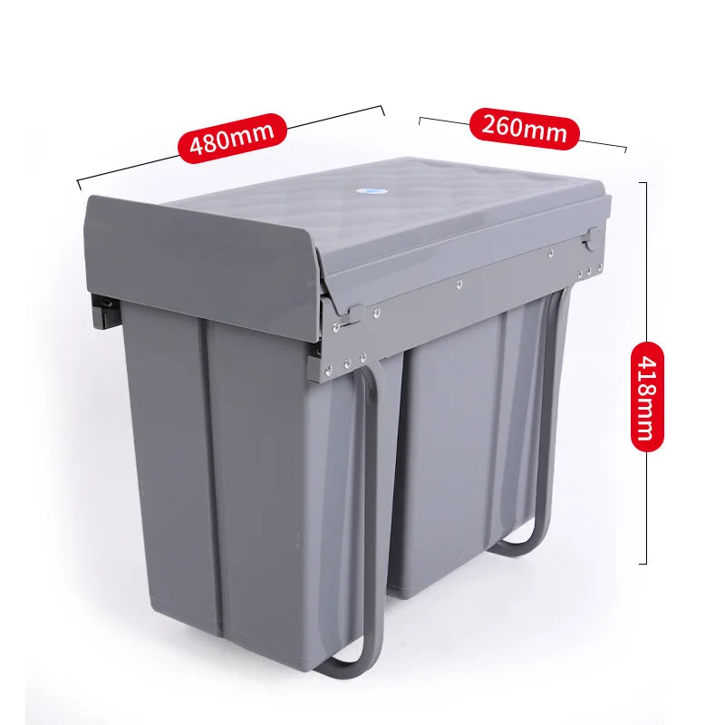 Oeny Pull-Out Embedded Kitchen Trash Can 10L+20L Dual Bin Pull-Out Trash Can Babs
