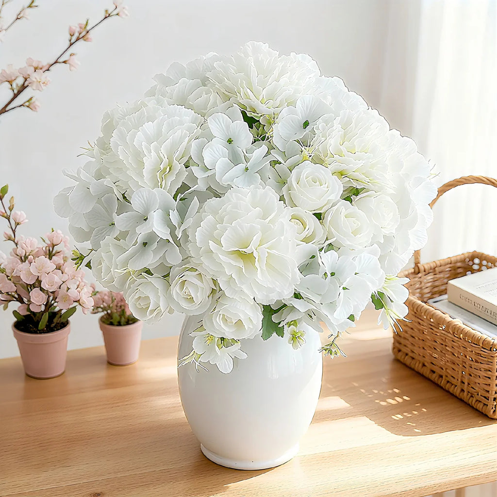 Silk Artificial Carnation Rose Bouquet – Wedding & Home Décor Artificial Flower Bouquet Babs