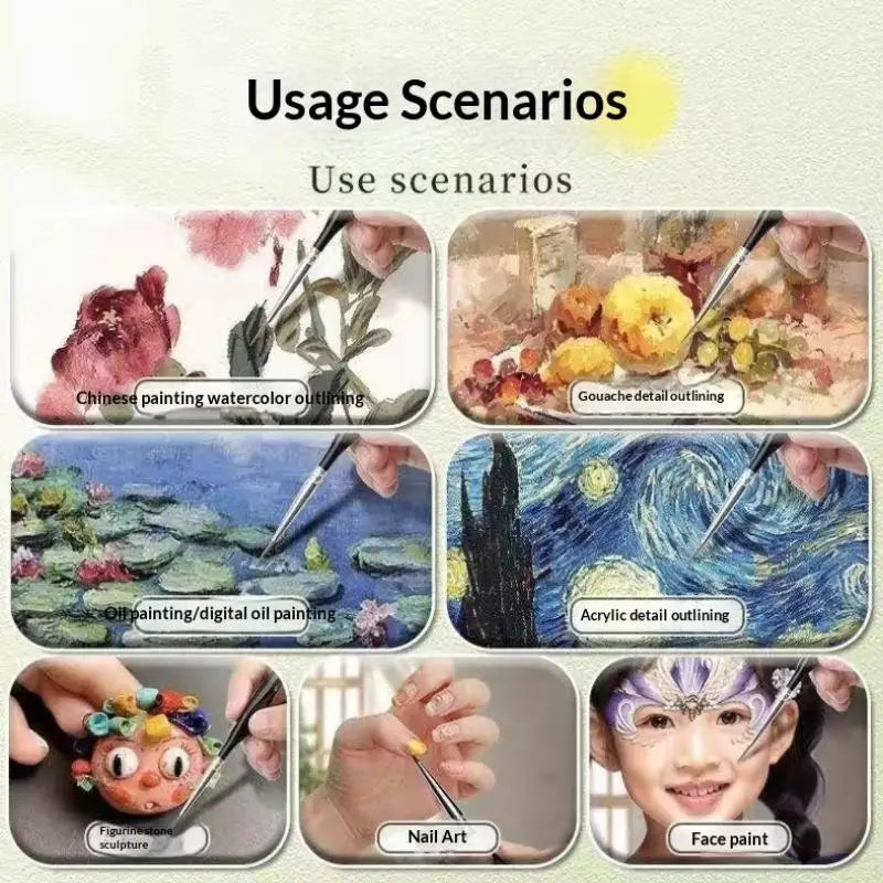 Professional Miniature Detail Paint Brush Set – Acrylic & Watercolor Miniature Paint Brush Set Babs