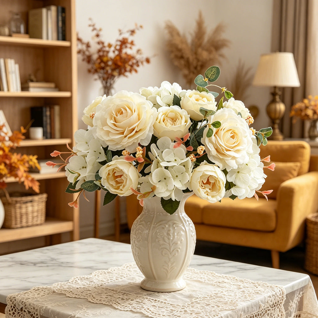 Artificial Silk Rose & Peony Bouquet | Home & Wedding Decor Artificial Flower Bouquet Babs