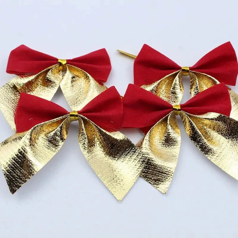 Mini Christmas Bows 12/24/36 Pcs – Red & Gold Xmas Bowknots Christmas Bow Ornaments Babs Gold Red 36Pcs