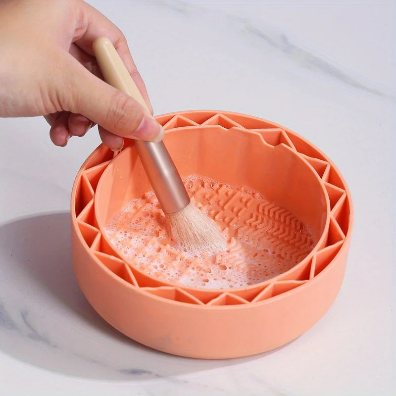 Silicone Makeup Brush Cleaner Bowl – Portable Washing Tool Makeup Brush Cleaner Babs