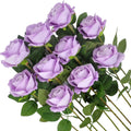 Artificial Silk Roses Long Stem Bouquet – Wedding & Home Décor Artificial Silk Flowers Babs PURPLE 5PCS