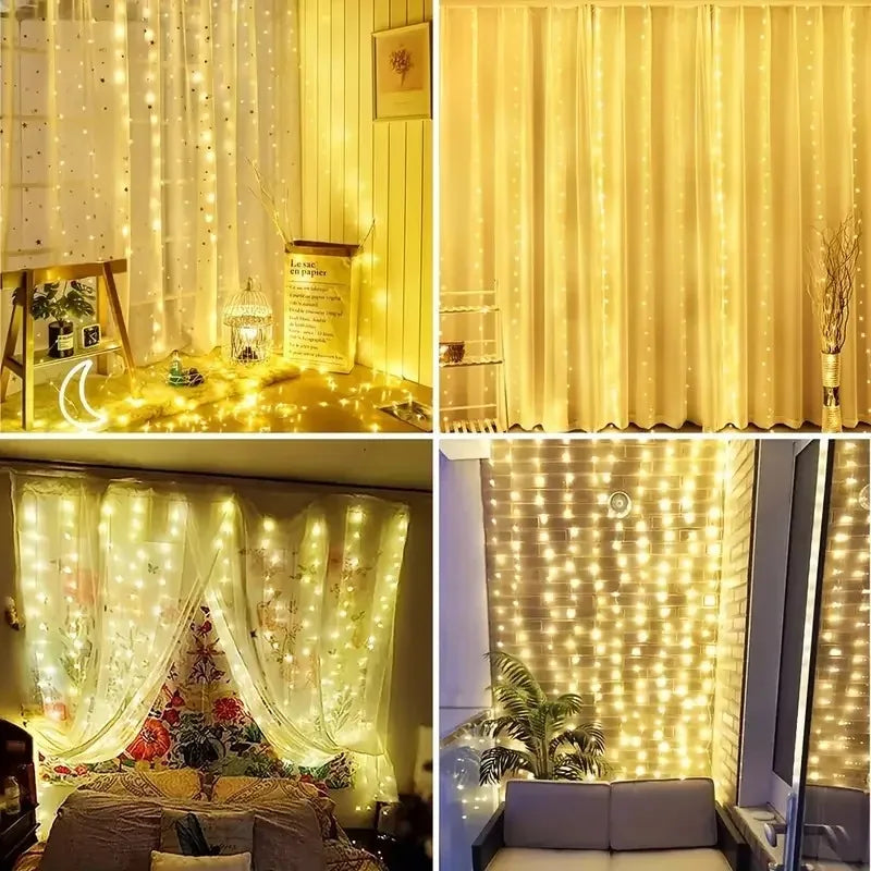 USB LED Fairy Curtain Light – Bedroom & Holiday Decoration LED Curtain Light Babs