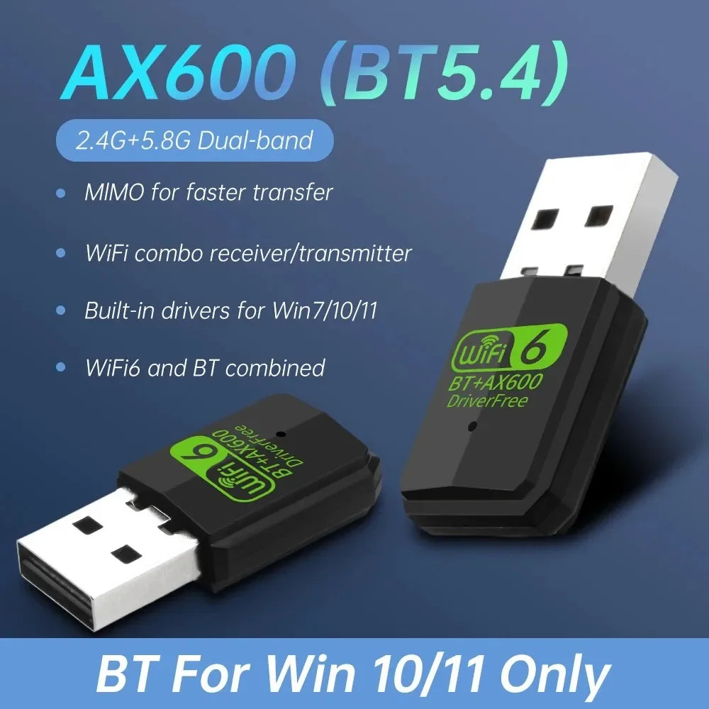 KEBIDUMEI WiFi 6 Bluetooth 5.4 USB Adapter AX600 Dual Band USB WiFi Adapter Babs