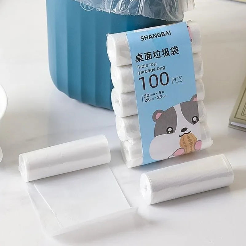 Small Trash Bags 8L Thick Transparent Garbage Bags – 5 Rolls Small Trash Bags Babs