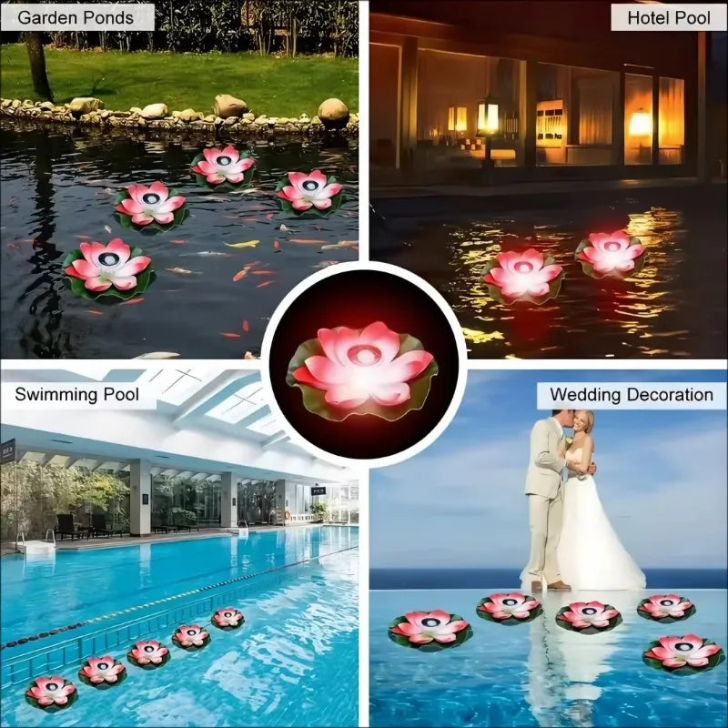 Solar Floating Lotus LED Lamp – Pond & Garden Night Light Solar Garden Light Babs