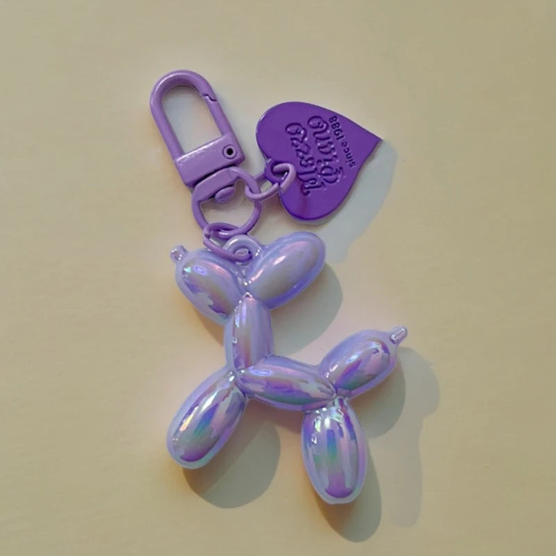 Candy Color Balloon Dog Keychain – Cute Resin Bag Charm Novelty Keychain Babs
