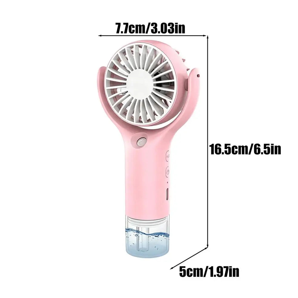 Portable Mini Handheld Mist Fan – USB Rechargeable Water Spray Handheld Mist Fan Babs Pink