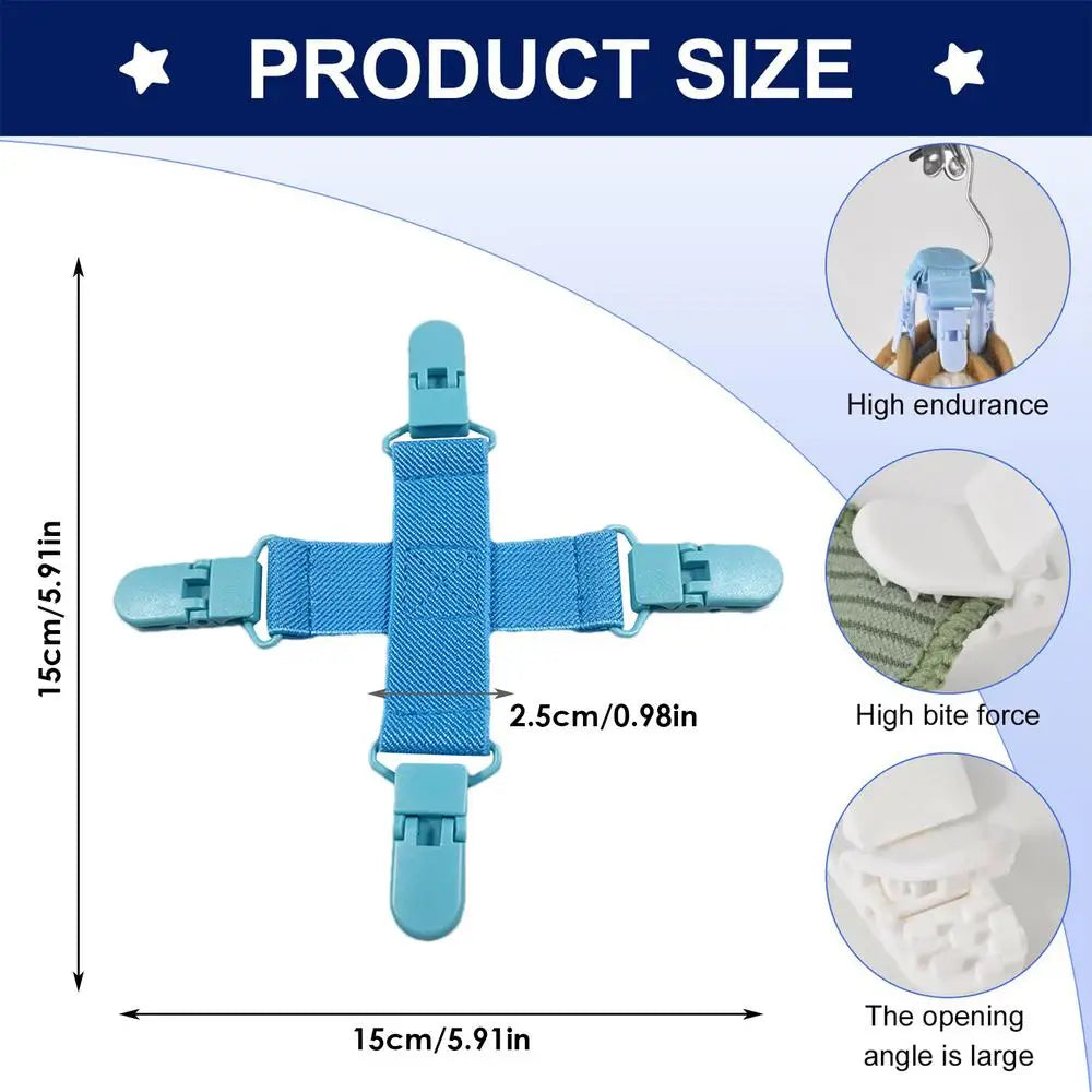 Bed Sheet Clips for Washer & Dryer – Anti-Tangle Laundry Clamps Laundry Sheet Clips Babs Lake Blue
