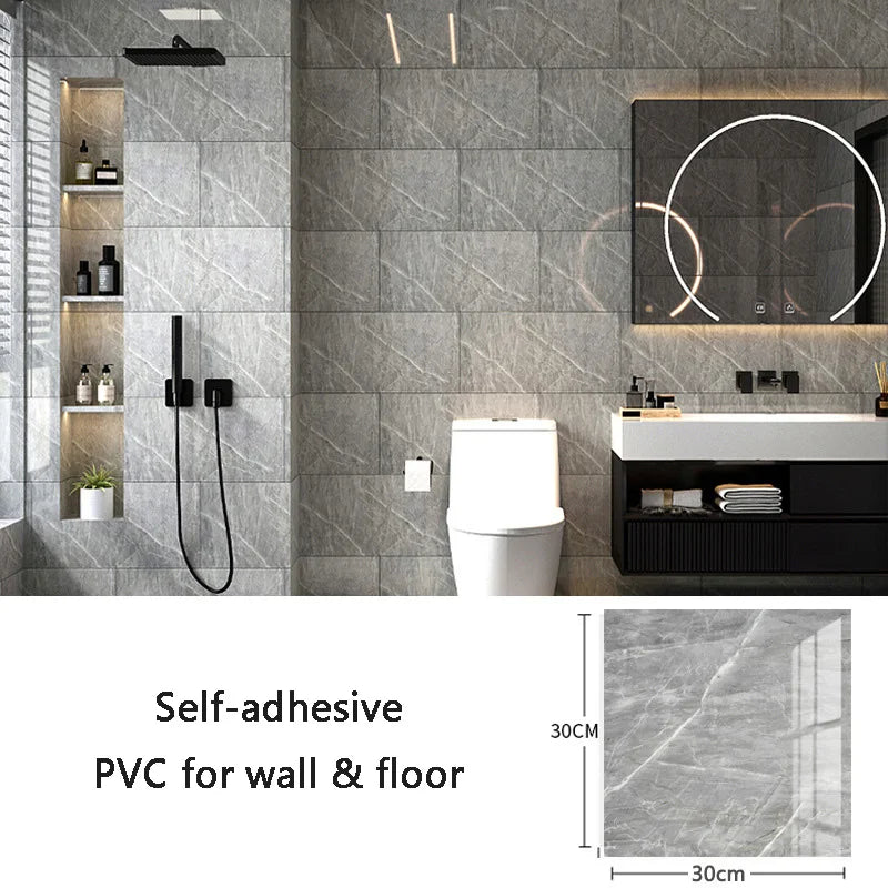 10pcs PVC Marble Tile Wall Stickers – Waterproof Self-Adhesive Decal Wall Tile Stickers Babs 6189 10pcs