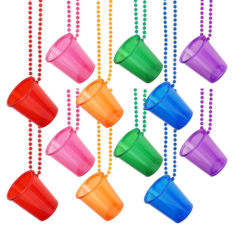 12pc Beaded Necklace Shot Cups – Bachelorette & Party Favors Party Shot Cup Set Babs