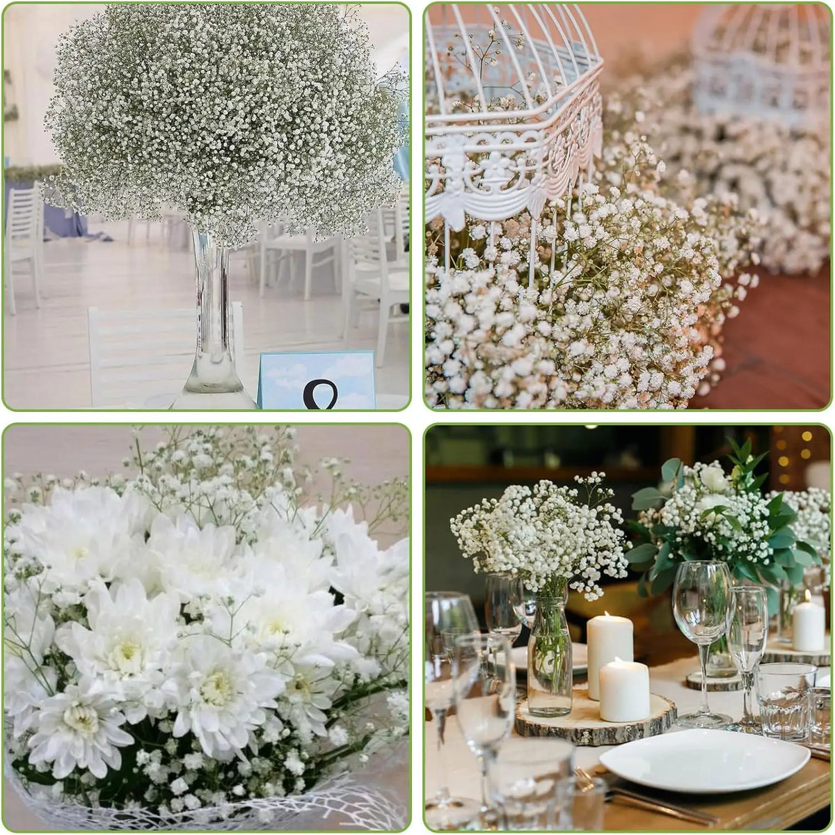 Artificial Gypsophila Flowers 20/50pcs – Wedding & Home Décor Artificial Flowers Babs