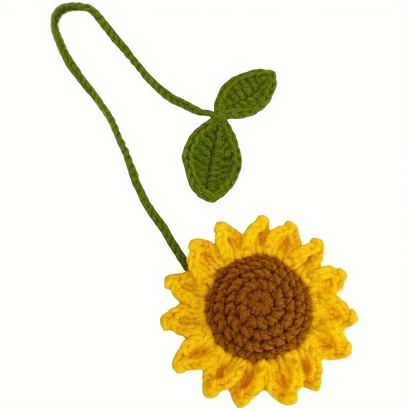 Crochet Sunflower Charm Pendant – Car Mirror & Bag Accessory Crochet Charm Pendant Babs