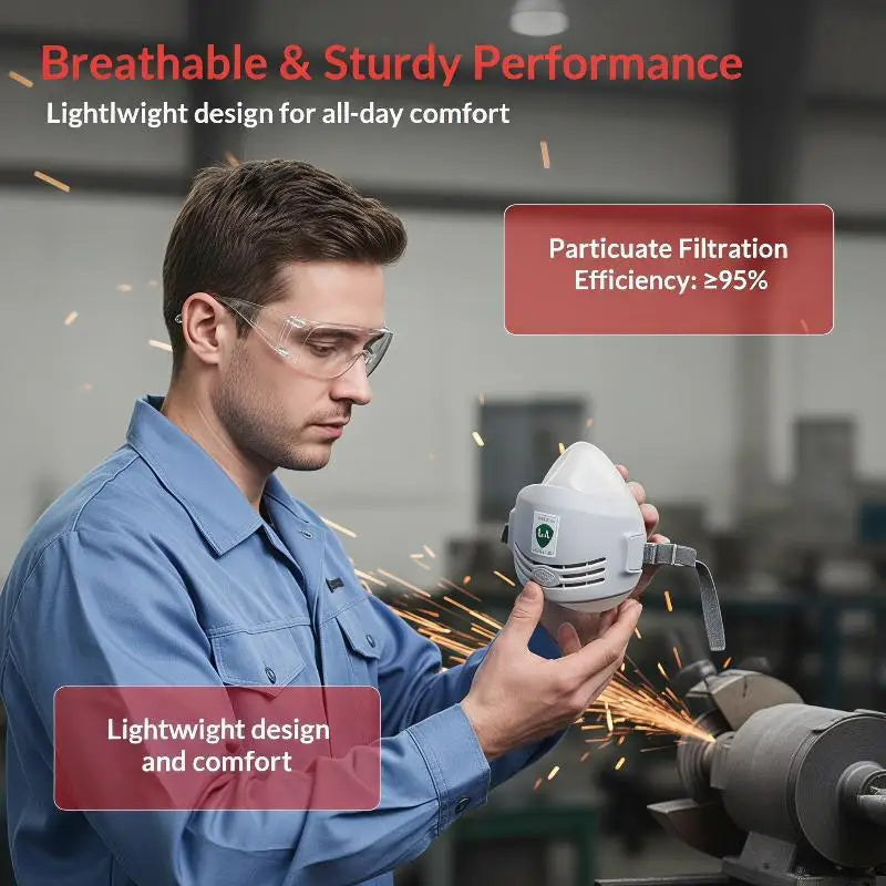 Industrial Dust Respirator Mask – Replaceable Non-Woven PPE Industrial Dust Mask Babs