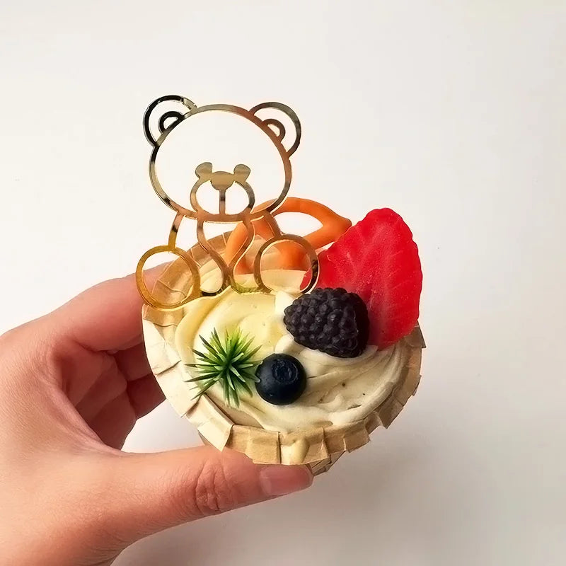 Bear Acrylic Cake Toppers – Baby Shower & Birthday Party Decor Cake Toppers Babs