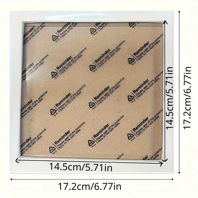 2-Pack White Plastic Square Picture Frames – Self-Mounting Picture Frame Set Babs