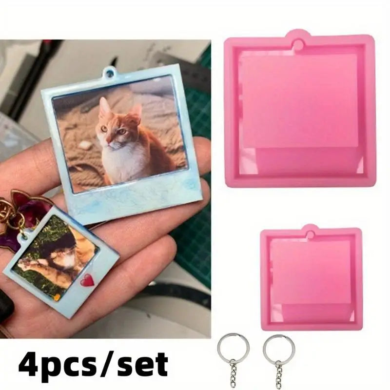 4PCS Silicone Resin Mold Set – Jewelry, Keychain & Pendant DIY Silicone Resin Mold Babs
