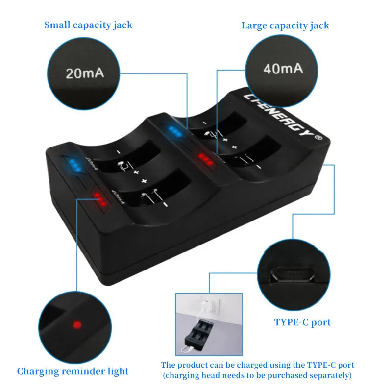 4-Slot USB Button Battery Charger – LIR2032 LIR2025 LIR2016 Button Battery Charger Babs