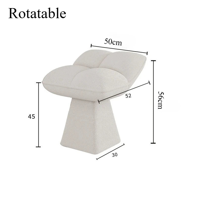 Nordic Modern Ottoman Stool – Cushioned Pine Wood Square Seat Ottoman Stool Babs White