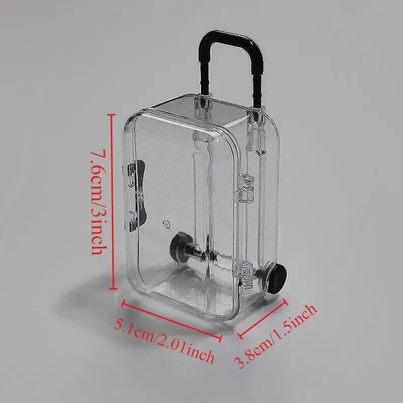 10-Piece Mini Luggage Jewelry Box Set – Clear Transparent Design Jewelry Storage Box Babs