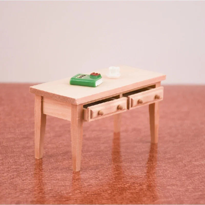 1:12 Dollhouse Miniature Wooden Desk & Chair Set | Book Table Dollhouse Miniature Furniture Babs