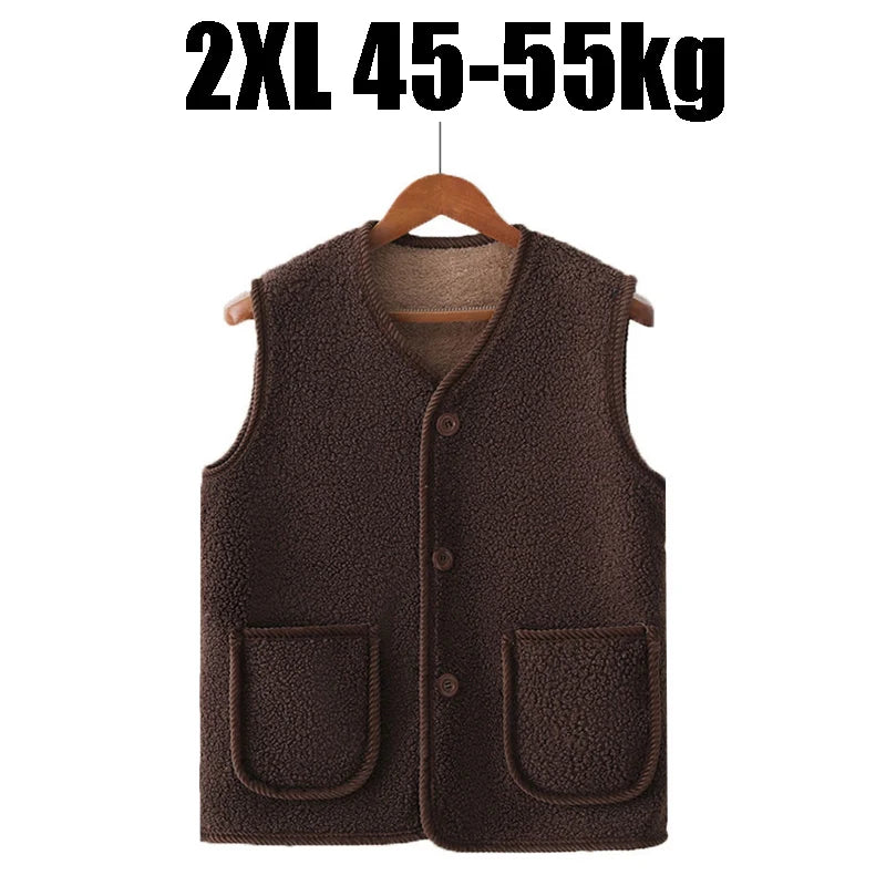 Women's Fleece Vest – Warm Plush-Lined Sleeveless Jacket Plus Size Fleece Vest Babs One Size Dark Coffee-2XL