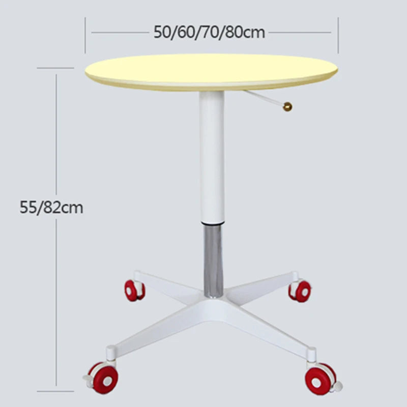 Nordic Round Coffee Table – Height Adjustable, Portable Side Table Coffee Side Table Babs Yellow