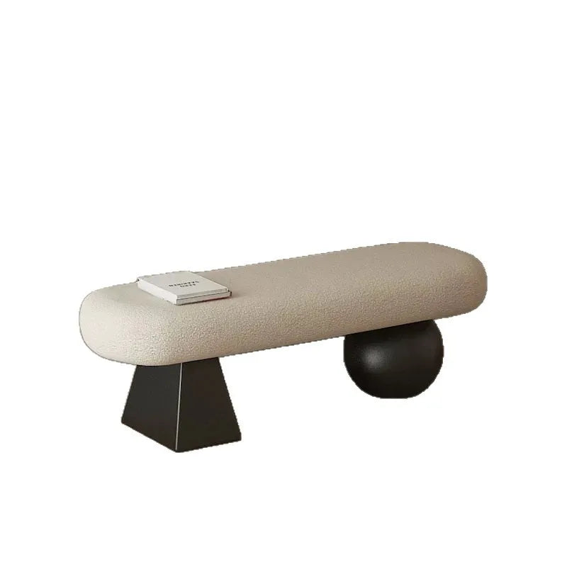 Modern Solid Wood Cushioned Ottoman Bench – Entryway & Living Room Cushioned Ottoman Bench Babs
