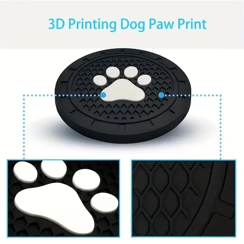 2-Pack Paw Silicone Car Cup Holder Coasters – Anti-Slip Fit Car Cup Holder Coaster Babs