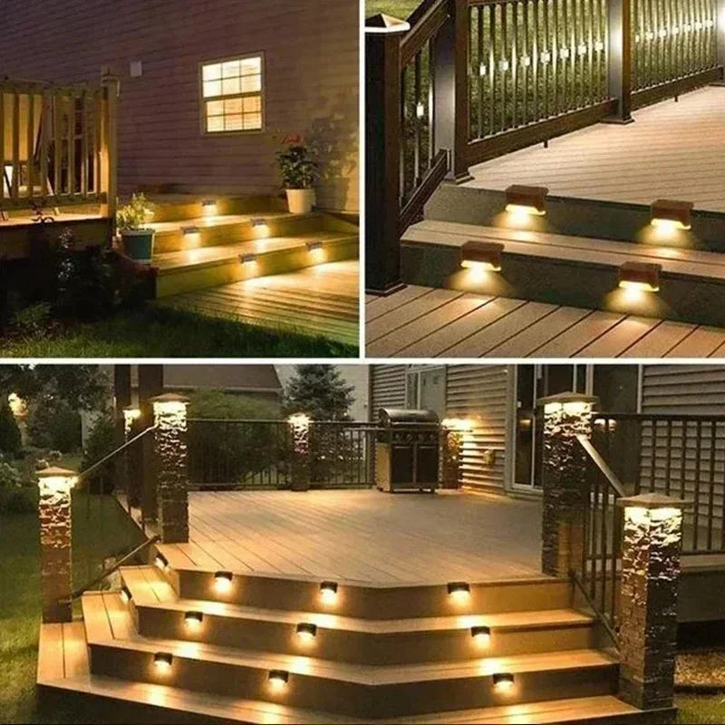 Solar LED Step Lights Outdoor Waterproof Deck & Stair Lamp Solar Step Light Babs