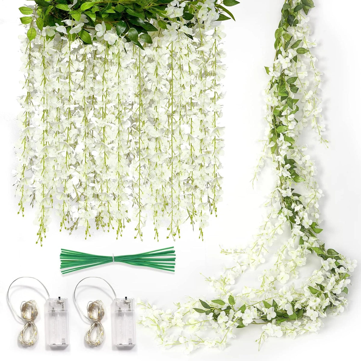 2M LED Artificial Leaf Flower Rattan Garland – Home & Party LED Decorative Garland Babs