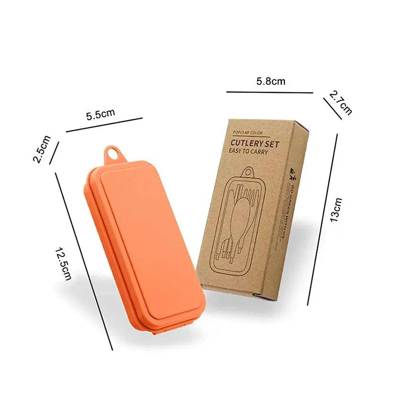 4-Piece Wheat Straw Portable Cutlery Set – Camping & Lunch Portable Cutlery Set Babs