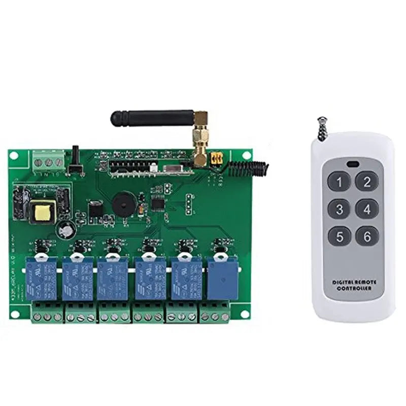 6 Channel RF Relay Module Board Remote Control Switch 110-240V RF Relay Module Babs As Shown NONE