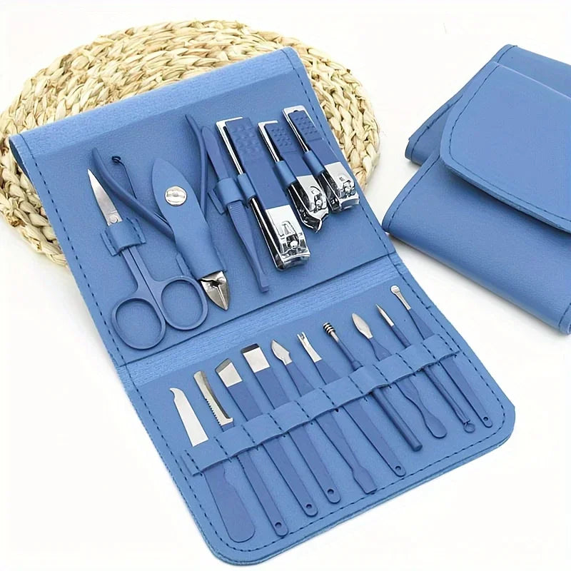 16-Piece Manicure Set – Carbon Steel Nail Tools with Travel Case Manicure Tool Set Babs