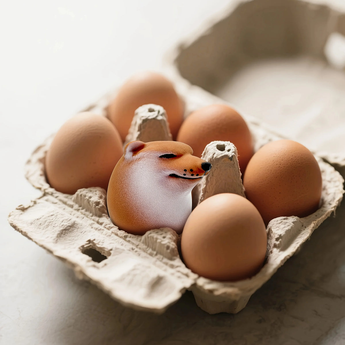 Shiba Inu Egg Figurine – Cute Desk Décor & Novelty Gift Decorative Figurine Babs