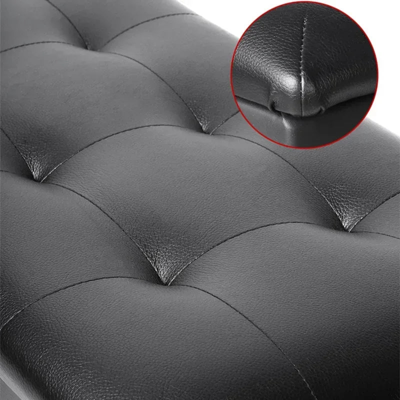 Wooden Piano Stool with Storage – Luxury Cushioned Ottoman Storage Ottoman Stool Babs