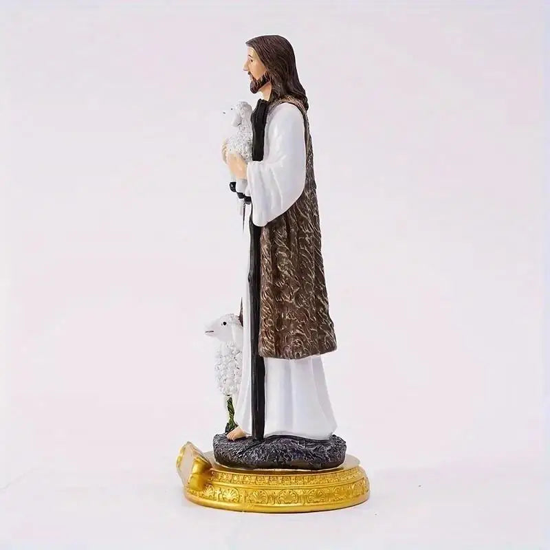 Resin Jesus Shepherd Figurine | Catholic Gift & Home Décor Religious Figurine Babs