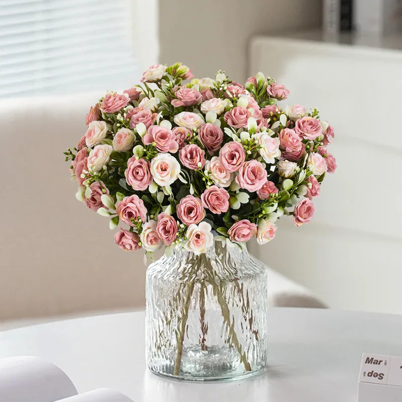 Silk Artificial Rose Flowers Wedding Bouquet & Home Decor 1/5pc Artificial Silk Flowers Babs