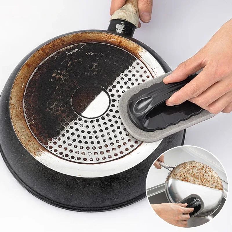 Diamond Sponge Scrub Brush with Handle – Kitchen & Bath Cleaner Scrub Cleaning Brush Babs