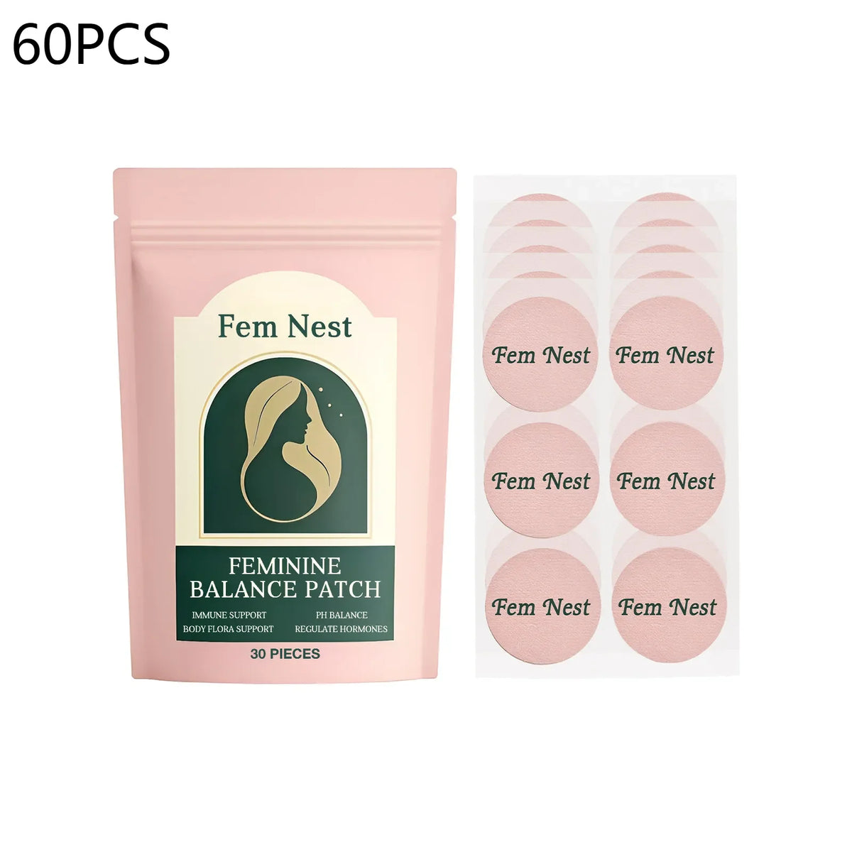 Female Wellness Balance Patches – Freshness & Comfort, 30 Pcs Feminine Care Patches Babs 60PCS One Size