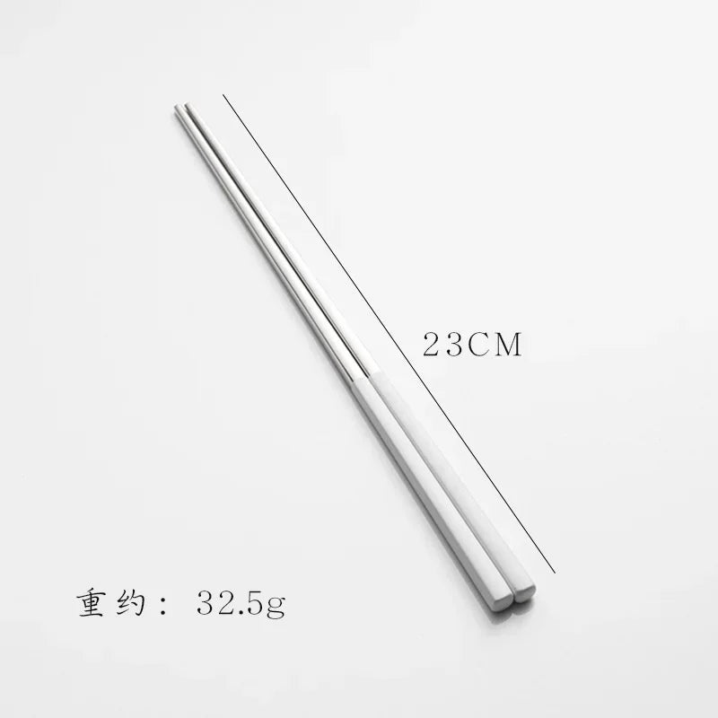 304 Stainless Steel Square Chopsticks – Gold, Rose & Colorful Stainless Steel Chopsticks Babs white silver