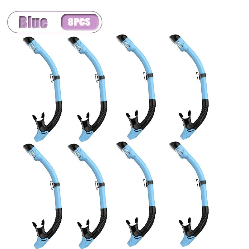 Full Dry Snorkel for Adults – 1–10 Pack Diving Breathing Tube Dry Snorkel Babs Blue-8PCS