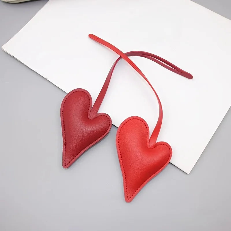 PU Leather Heart Keychain Pendant – Bag, Backpack & Car Charm Keychain Pendant Charm Babs