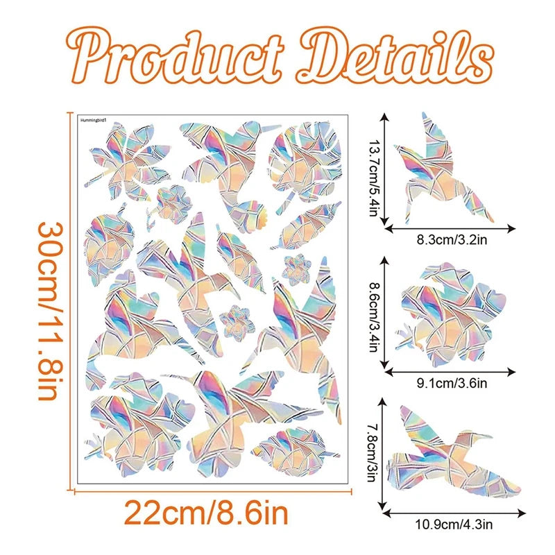 Rainbow Suncatcher Window Stickers – Cat & Butterfly PVC Decals Window Suncatcher Sticker Babs Bird