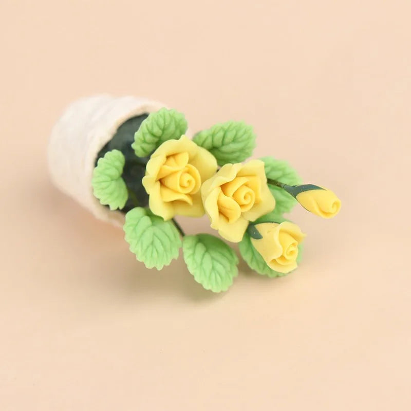1:12 Dollhouse Miniature Potted Flower Fairy Garden Ornament Dollhouse Miniature Babs