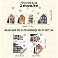 Cartoon Snowflake House Window Sticker – Double-Sided Glass Decal Glass Window Sticker Babs 2sheets