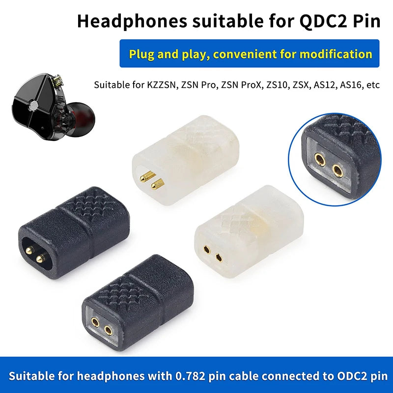 0.78mm 2Pin to QDC Earphone Adapter for KZ ZSN ZS10 ZSX AS16 Earphone Adapter Babs